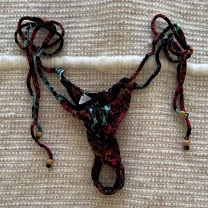 Indah Makoa Print Smocked Fabric Bikini Bottom Size M (But Tiny!!)